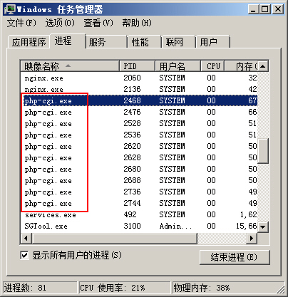 C(j)󎟣Nginx棩O(sh)PHPľaphp-cgi.exeM(jn)̂(g)(sh)